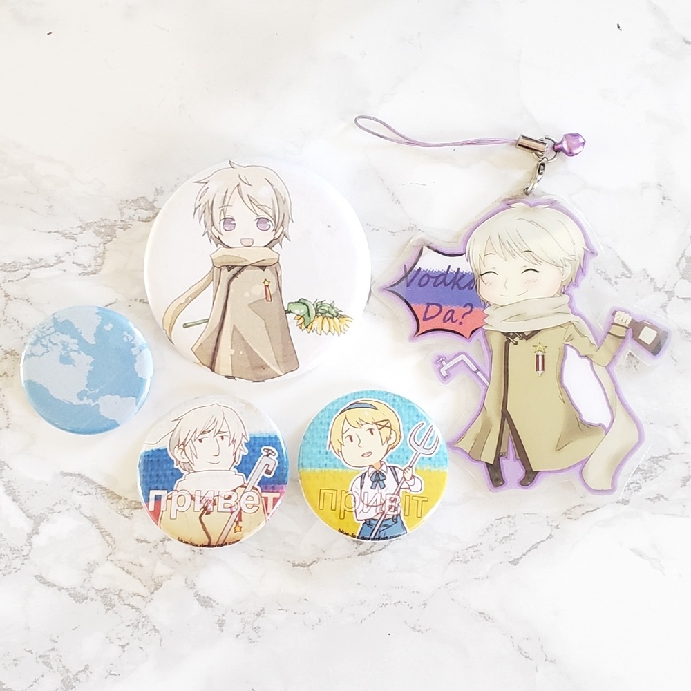 Anime Hetalia Pins Buttons Keychain